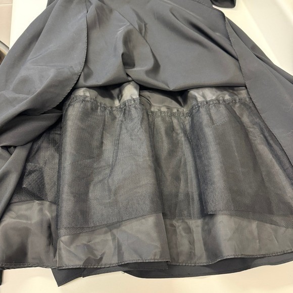 NWT Jessica Howard Black Jersey Taffeta Portrait Collar A-Line Midi Dress 16W - Picture 9 of 12